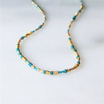 Unity Beaded Necklace - Turquoise & Beige