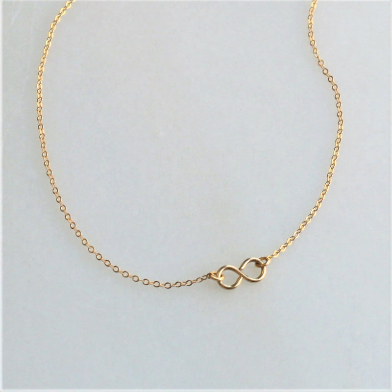 Tiny Gold Infinity Necklace