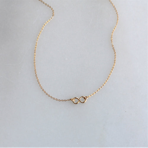 Tiny Gold Infinity Necklace