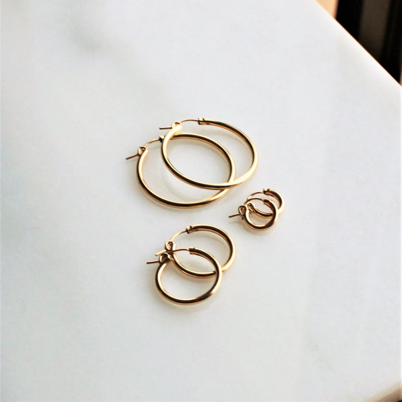 Imogen Latch Hoops in Gold and Silver