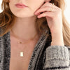 Hammered Rectangle Necklace - Choose your chain style