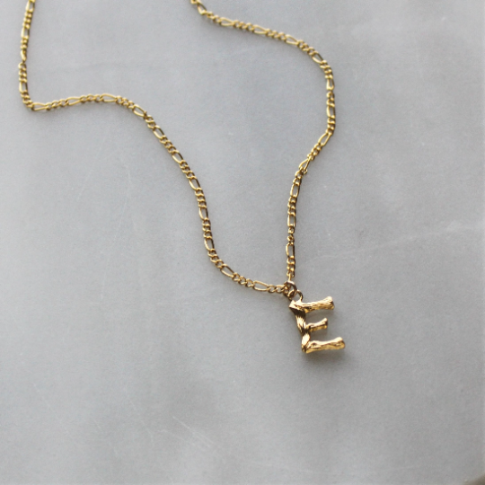 Bamboo Initial Pendant Necklace