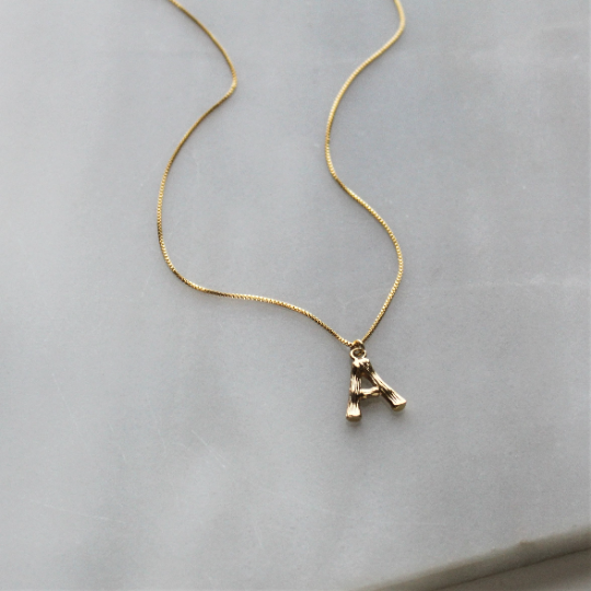 Bamboo Initial Pendant Necklace