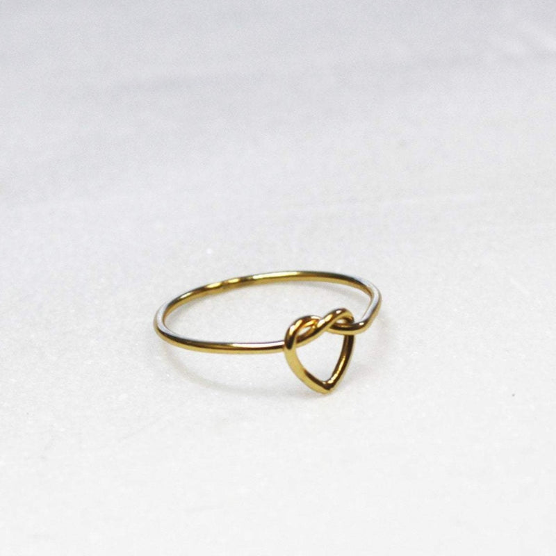 Gold Heart Knot Dainty Ring