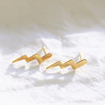 Tiny Gold Lightning Studs