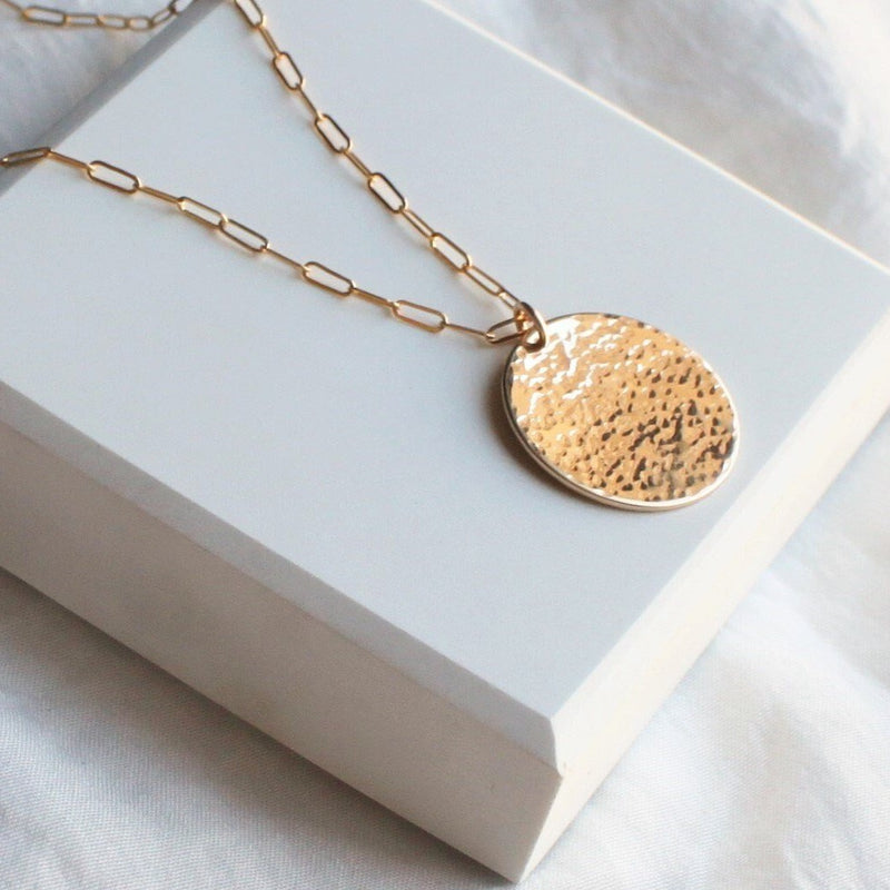Thea Large Hammered Disc Necklace