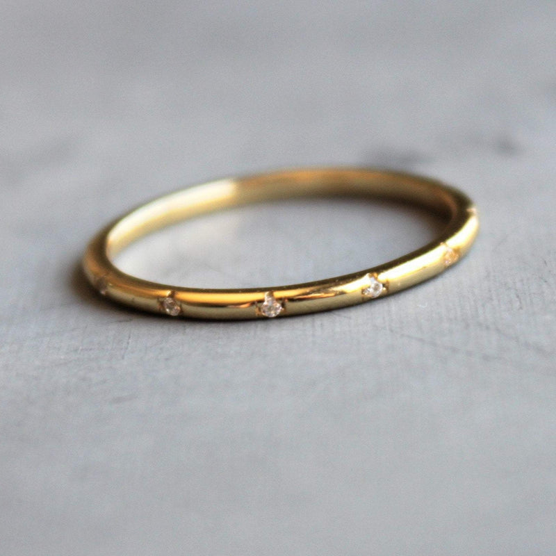 Mare Thin CZ & Gold Band