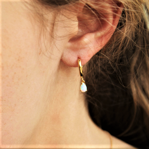Nyla Opal Hoop Earrings